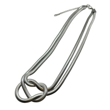 necklace silver snake with a knot1